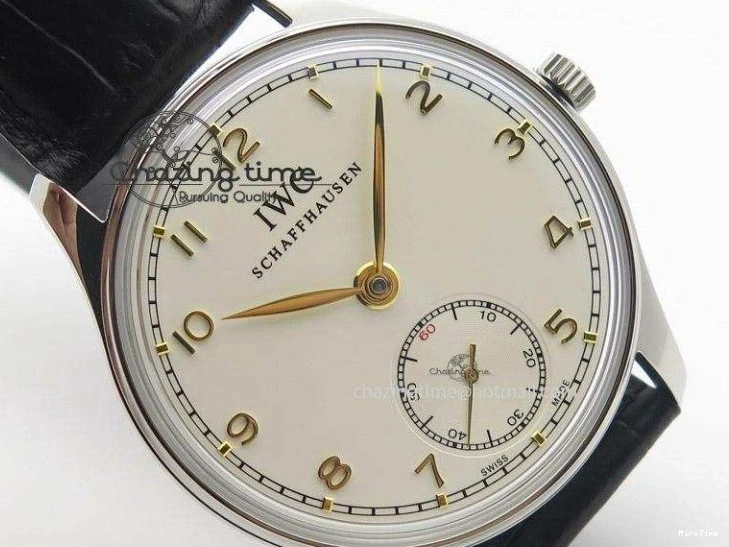 MIROTIME 0322 Sustainable Portuguese IW545408 White Dial ZF 1:1 Best Edition On Dark Blue Leather Strap 7335